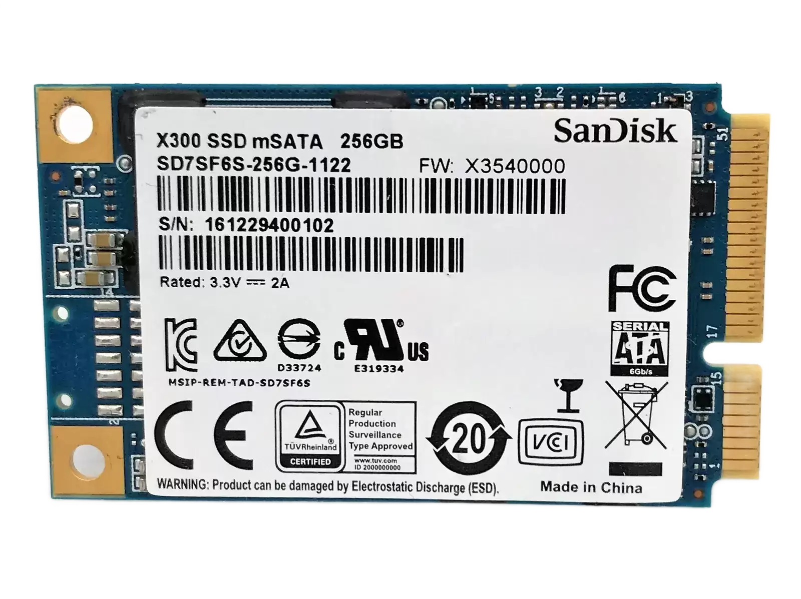 Sandisk SD7SF6S-256G-1122 X300 256GB SATA 6Gb/s TLC M.2 Solid State Drive