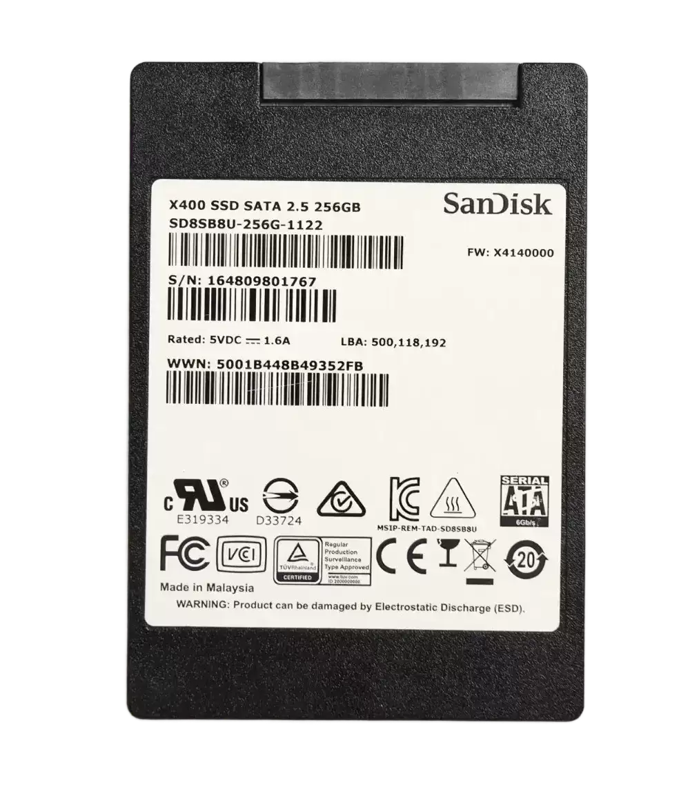 Sandisk SD8SB8U-256G-1122 X400 256GB SATA 6Gb/s TLC AES-256 2.5-inch Solid State Drive