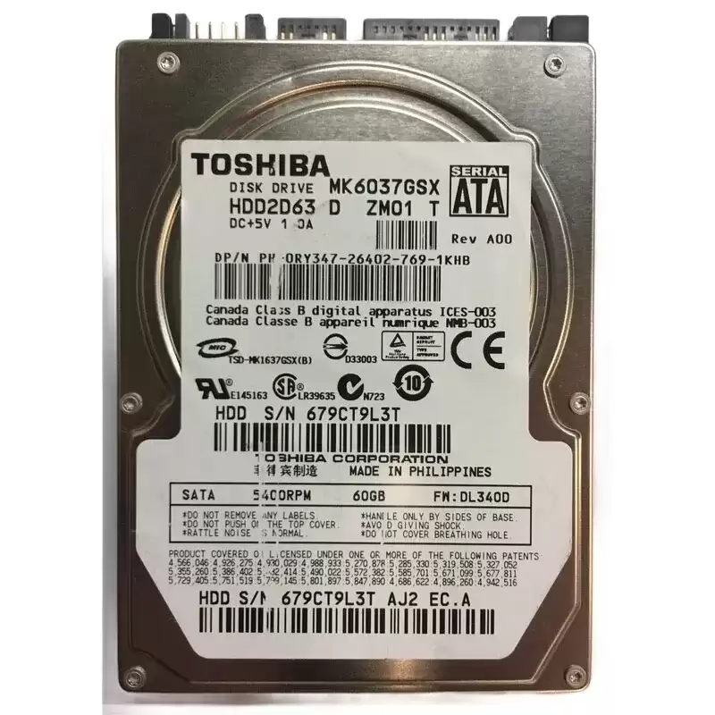 Dell RY347 60GB SATA 1.5Gb/s 5400RPM 2.5-inch Internal Hard Drive