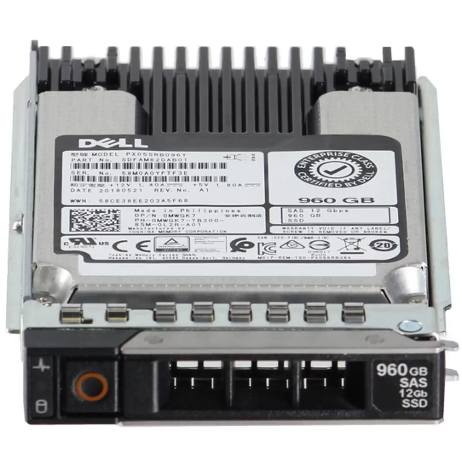 Toshiba PX05SRB096Y Enterprise 960GB SAS 12Gb/s Read Intensive MLC PLP 2.5-inch Solid State Drive