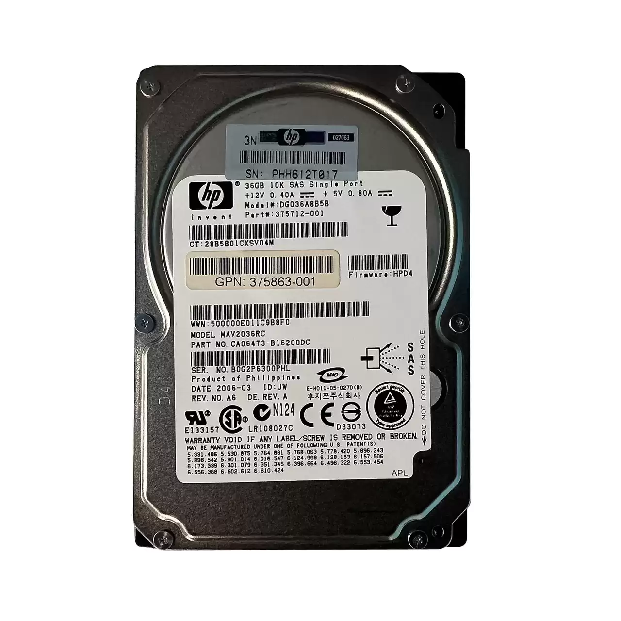 HPE 375712-001 36.4GB SAS 3Gb/s Single Port Hot Swap 10000RPM 2.5-inch Internal Hard Drive
