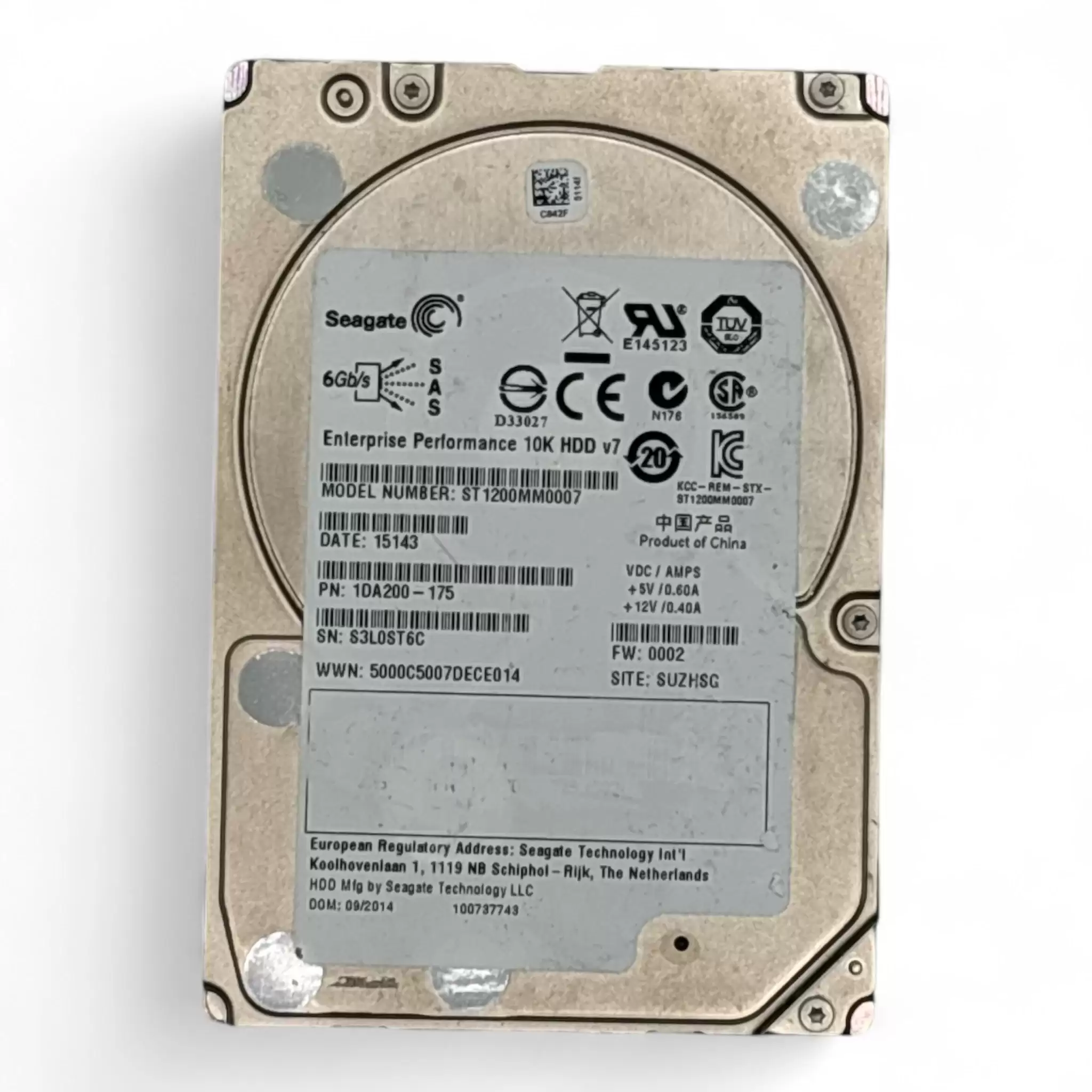 Seagate 1DA200-175 Enterprise Performance 10K 1.2TB SAS 6Gb/s 10000RPM 64MB Cache 2.5-inch Internal Hard Drive