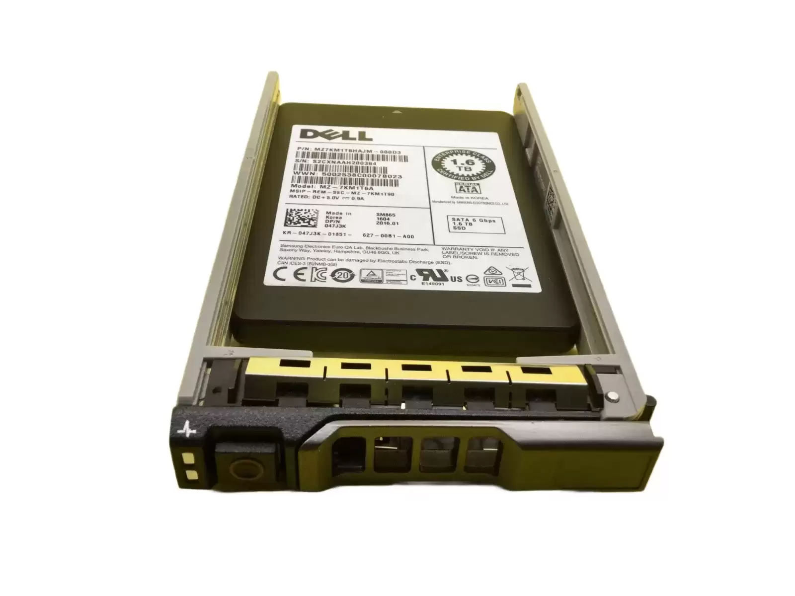 Dell 47J3K 1.6TB SATA 6Gb/s Write Intensive Hot Swap 3D NAND MLC 2.5-inch Solid State Drive with Tray for PowerEdge G13