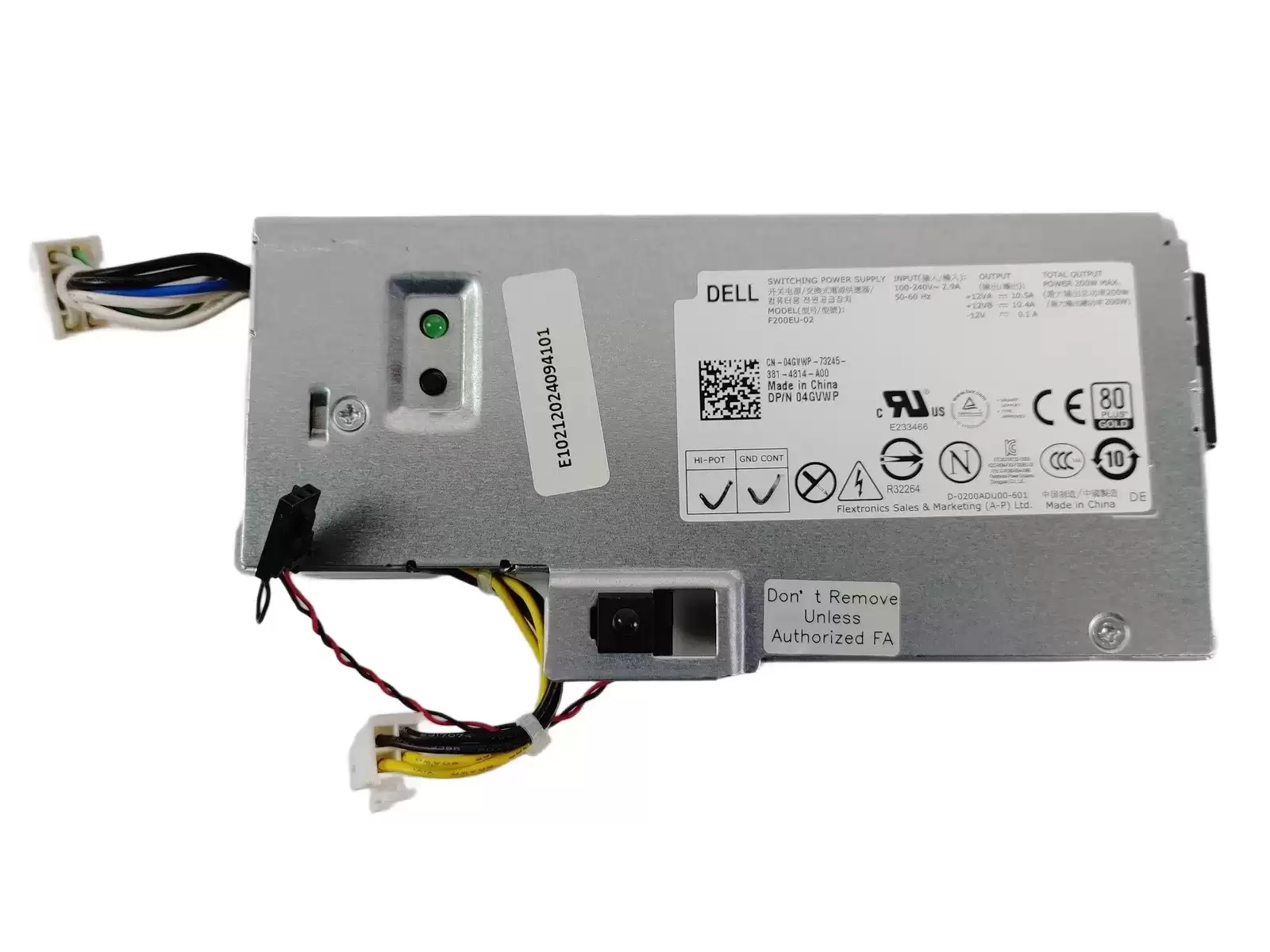 Dell 04GVWP 200-Watts 80 Plus Gold Mini-ATX Power Supply for OptiPlex 9020 and 9010
