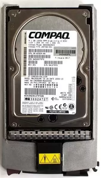 HPE 180732-001 Compaq 9GB 10000RPM W3 SCSI 3.5inch Internal Hard Drive