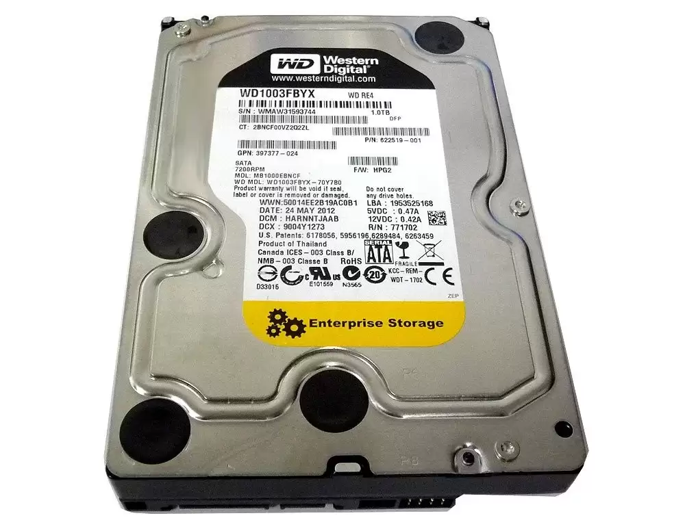 Western Digital WD1003FBYX RE4 Series 1TB SATA 3Gb/s 7200RPM 64MB Cache 3.5inch Internal Hard Drive