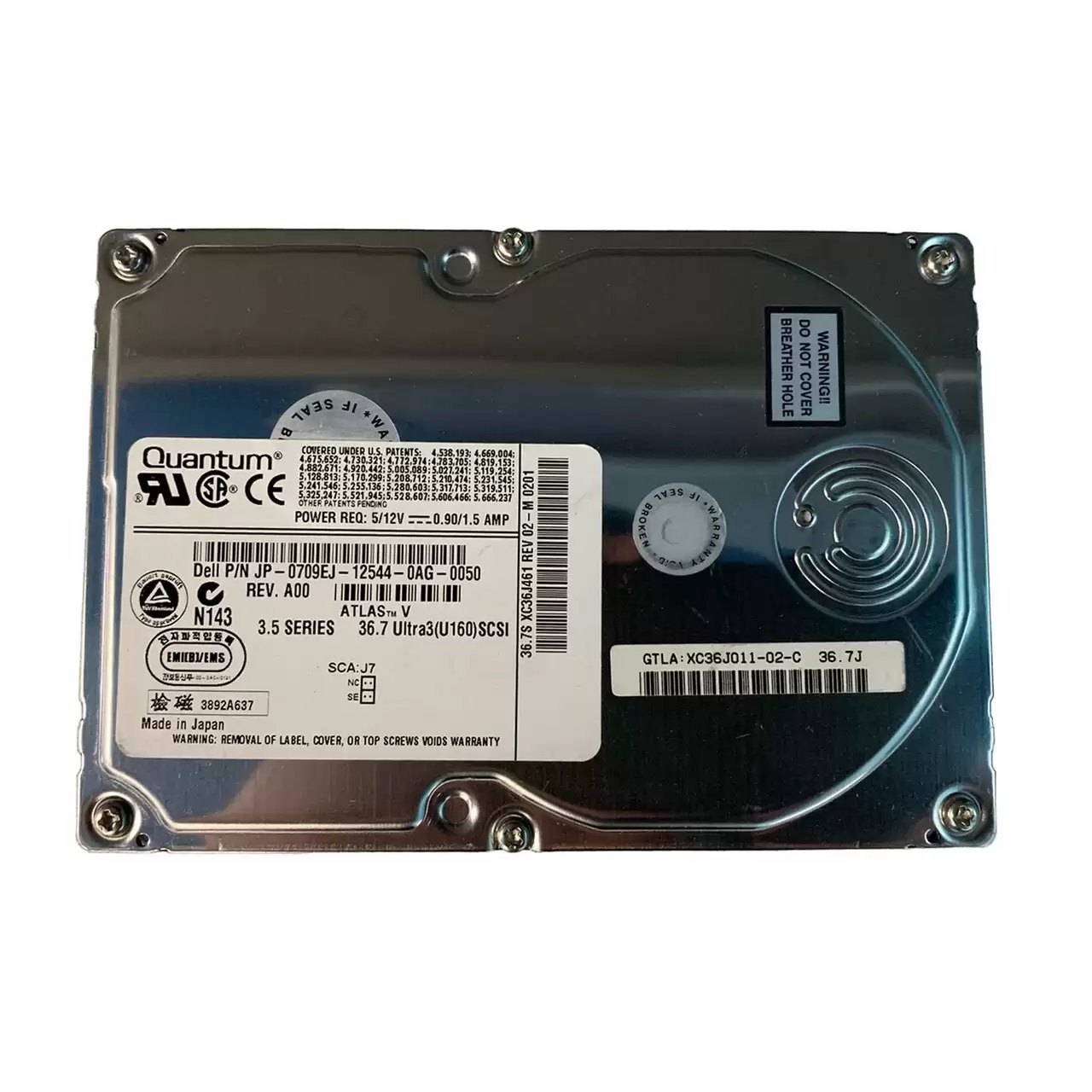 Dell 709EJ 36.7GB Ultra-160 SCSI 80-Pin 7200RPM 4MB Cache 3.5-inch Internal Hard Drive