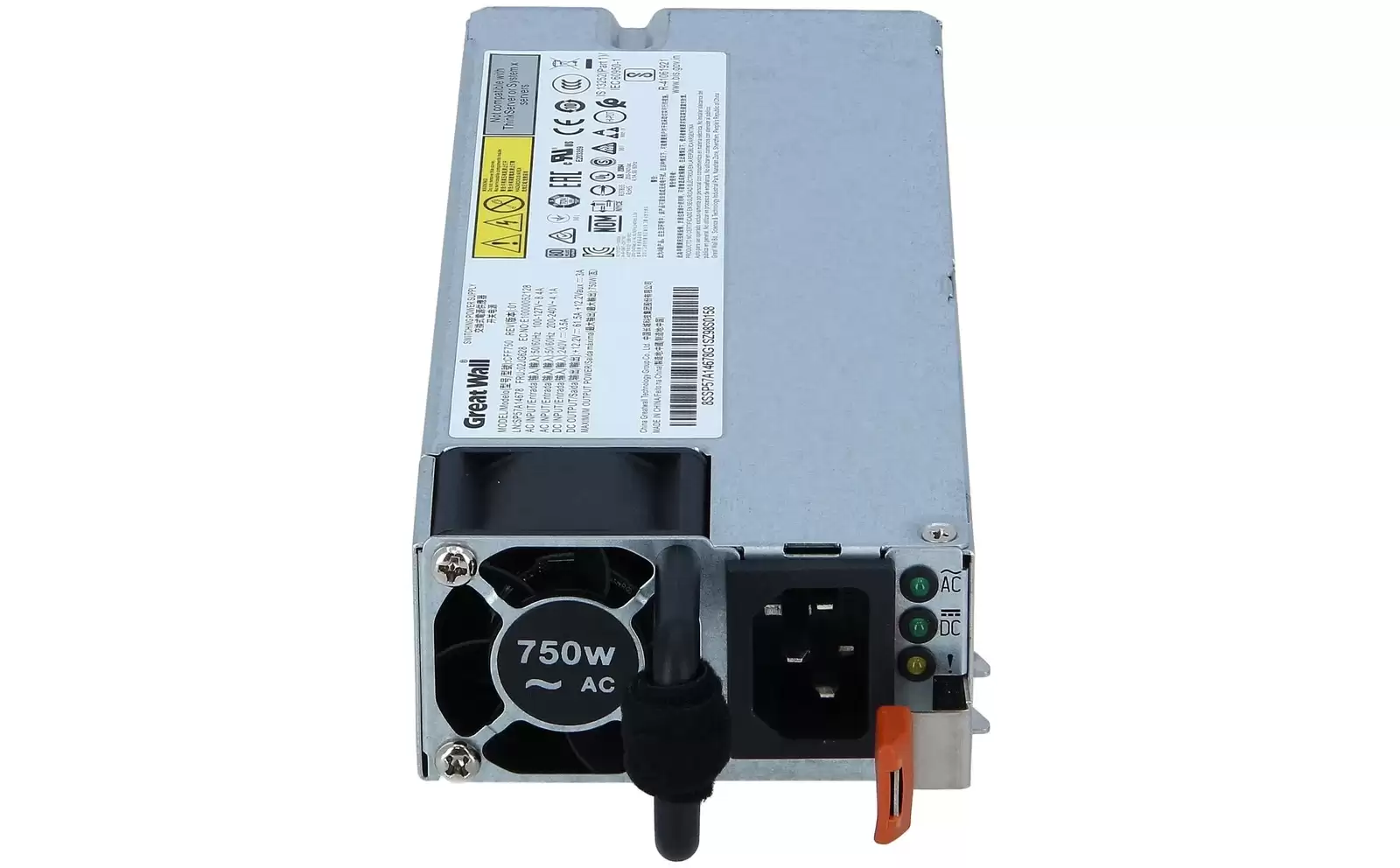 Lenovo 7N67A00883 750-Watts 80 Plus Platinum Hot Swap AC Power Supply for ThinkSystem SR550