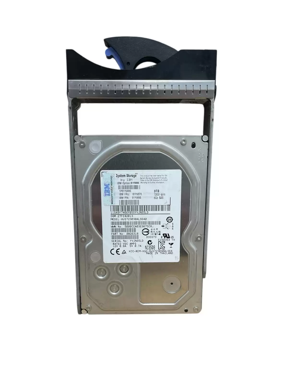 IBM 81Y9878 3TB SAS 6Gb/s Nearline Hot Swap 7200RPM 3.5-inch Internal Hard Drive with Tray