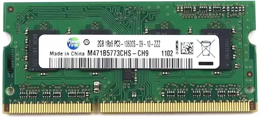 Samsung M471B5773CHS-CH9 2GB 1333MHz DDR3 PC3-10600 CL9 SODIMM 1.35V Single Rank Memory Module