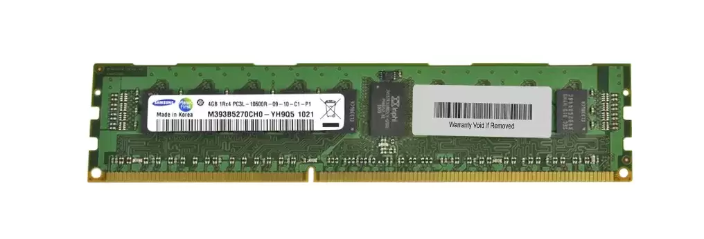 Samsung M393B5270CH0-YH9 4GB 1333MHz DDR3 PC3-10600 ECC Registered CL9 240-Pin DIMM 1.35V Single Rank X4 Memory Module