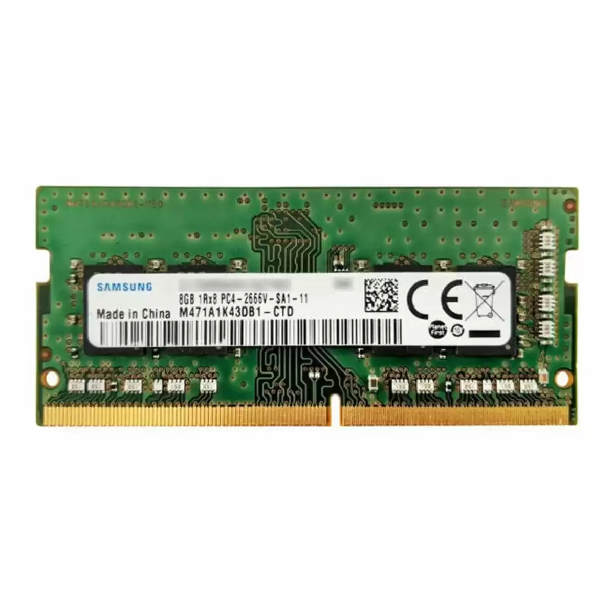 Samsung M471A1K43DB1-CTD 8GB 2666MHz DDR4 PC4-21300 CL19 SODIMM 1.2V Single Rank Memory Module