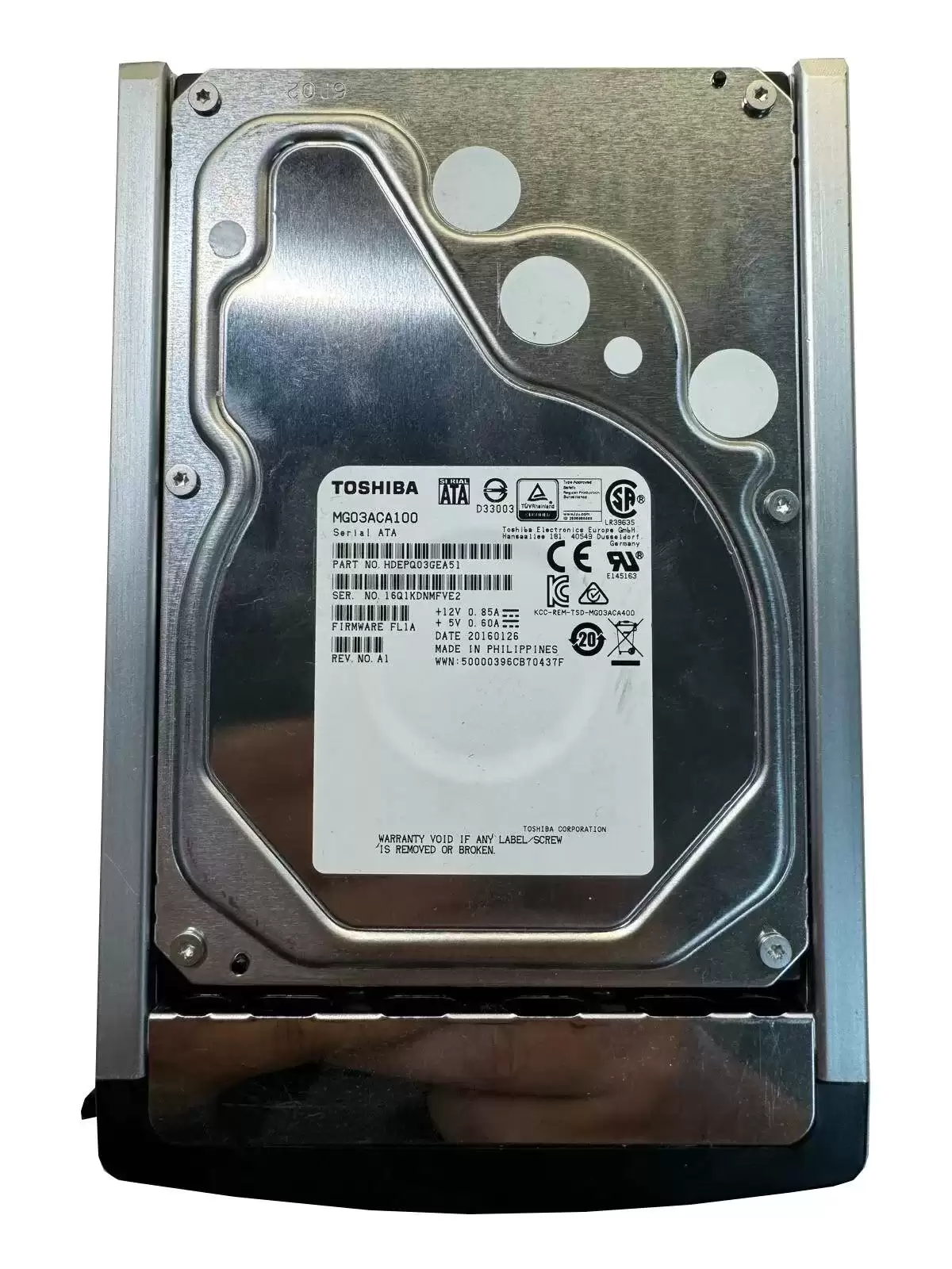 Toshiba HDEPQ03GEA51 Enterprise Capacity 1TB SATA 6Gb/s 7200RPM 64MB Cache (512n) 3.5-inch Internal Hard Drive