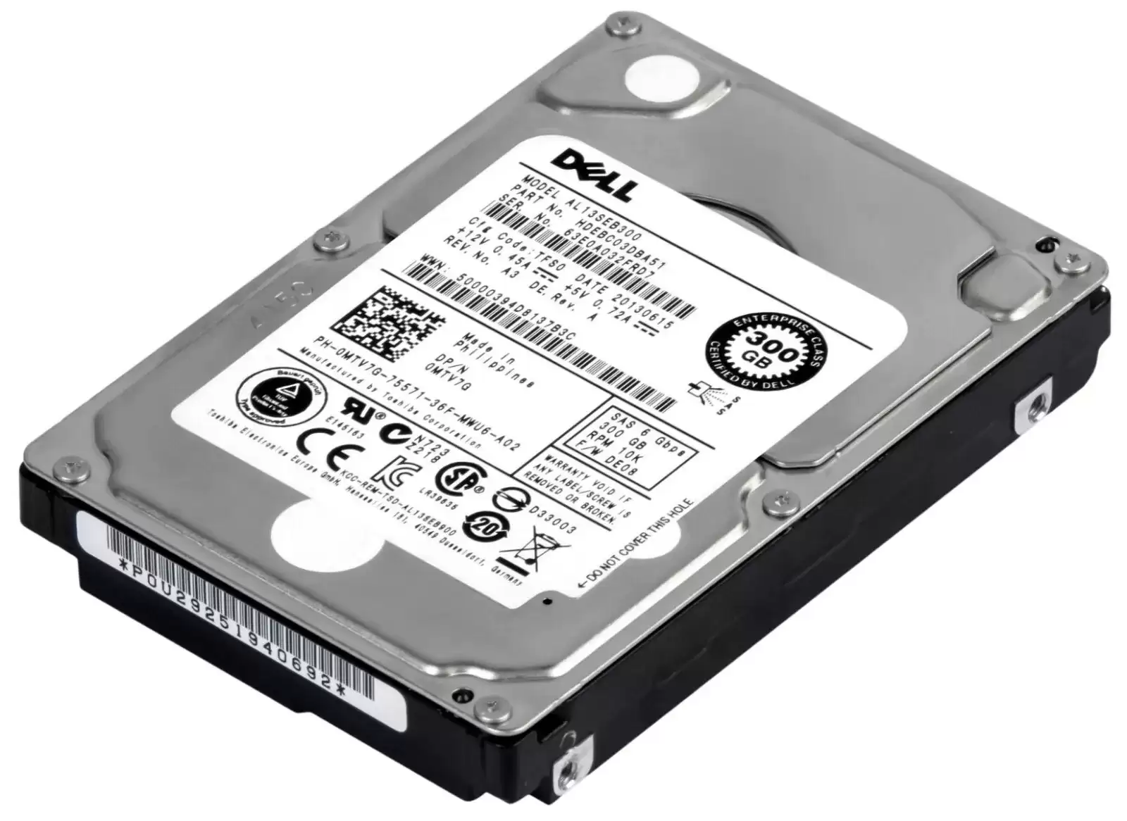 Toshiba AL13SEB300 Enterprise Performance 300GB SAS 6Gb/s 10000RPM 64MB Cache (512n) 2.5-inch Internal Hard Drive