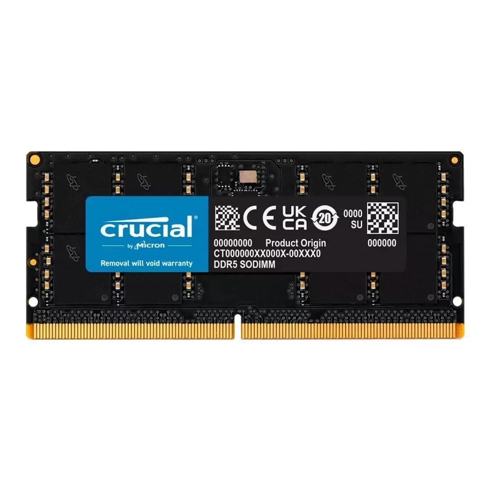 Crucial CT32G56C46S5 32GB 5600MHz DDR5 PC5-44800 Non-ECC CL46 262-Pin SODIMM 1.1V Single Rank x16 Memory Module