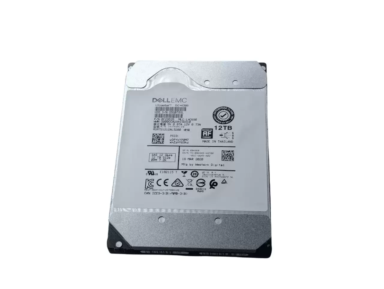 HGST HUH721212AL5200 Ultrastar DC HC520 12TB SAS 12Gb/s 7200RPM 256MB Cache (512e/ISE) 3.5-inch Internal Hard Drive