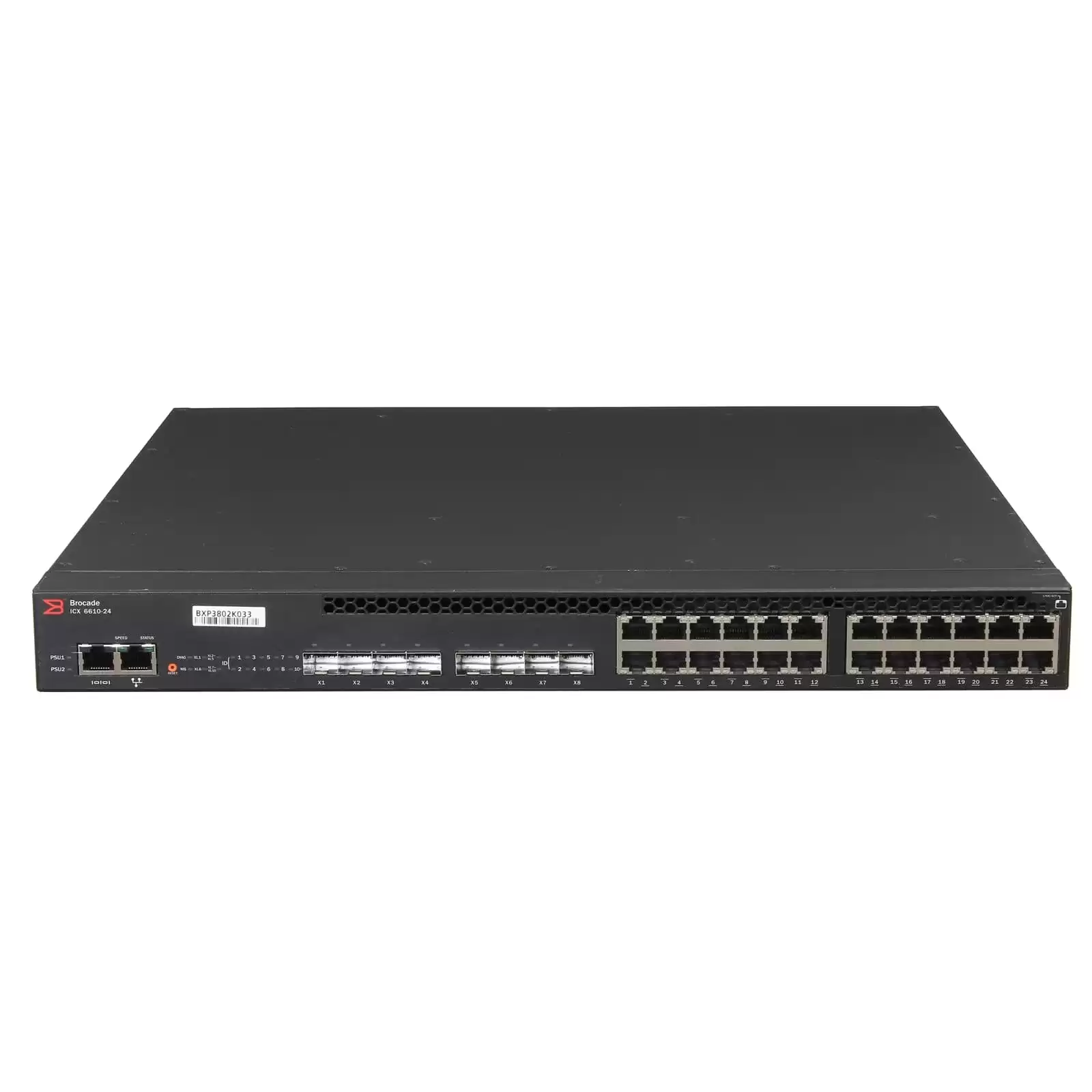 Brocade ICX6610-24-I ICX 6610 24-Ports 1GbE RJ-45 Rack Mountable Layer 3 Managed Network Switch with 8-Ports SFPP