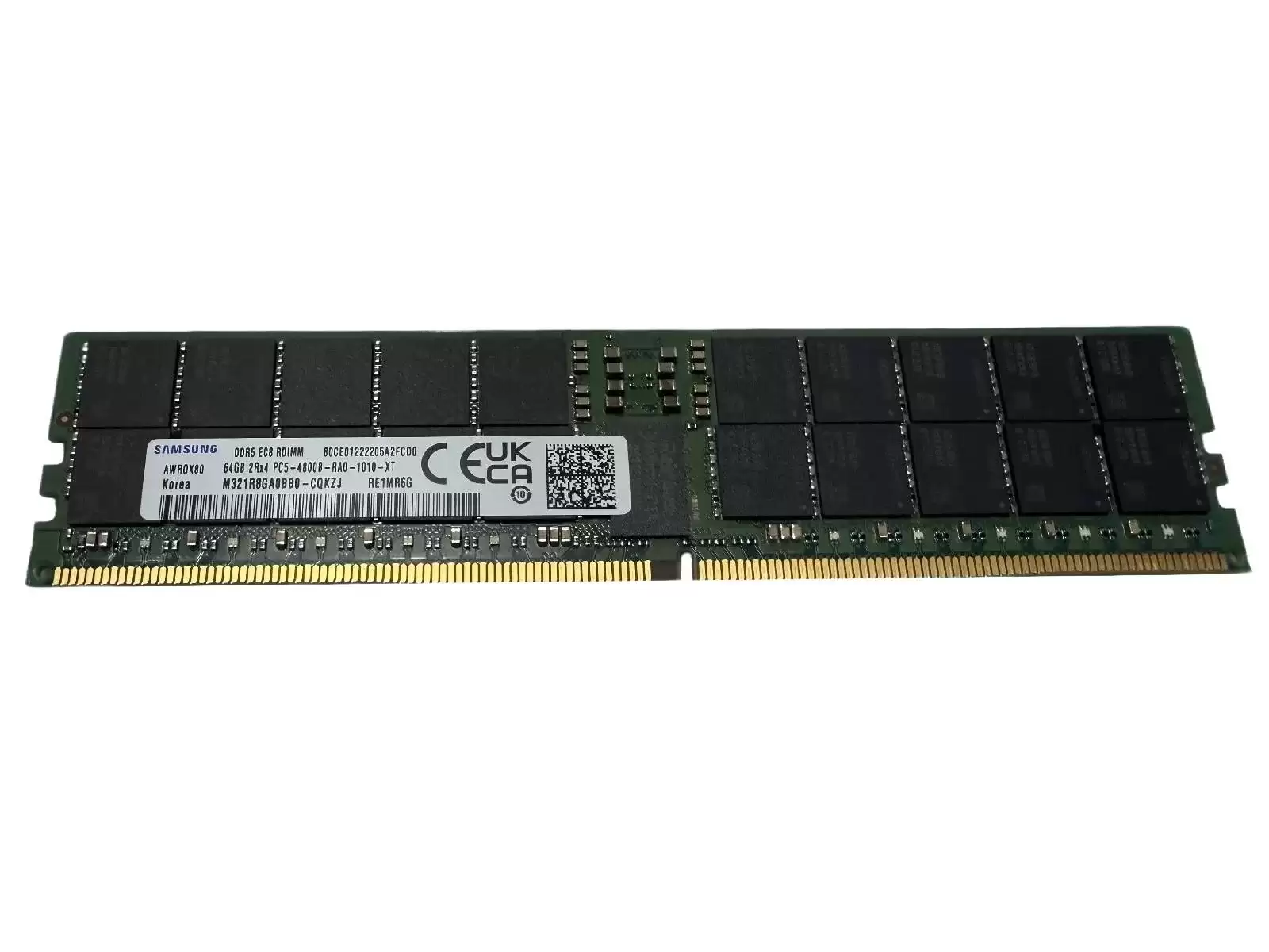 Samsung M321R8GA0BB0-CQK 64GB 4800MHz DDR5 PC5-38400 Non-ECC CL40 DIMM 288-Pin 1.1V Dual Rank x4 Memory Module