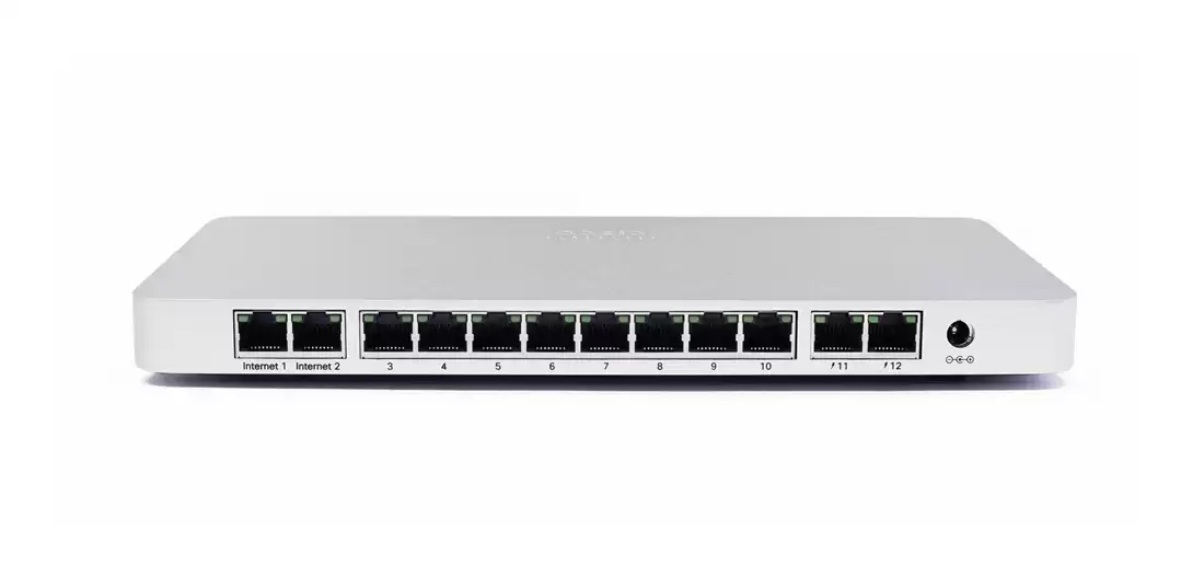 Cisco MX65W-HW Meraki MX65W 10-Port 1GbE PoE 2-Port WAN Rack Mount Cloud Managed Security Appliance