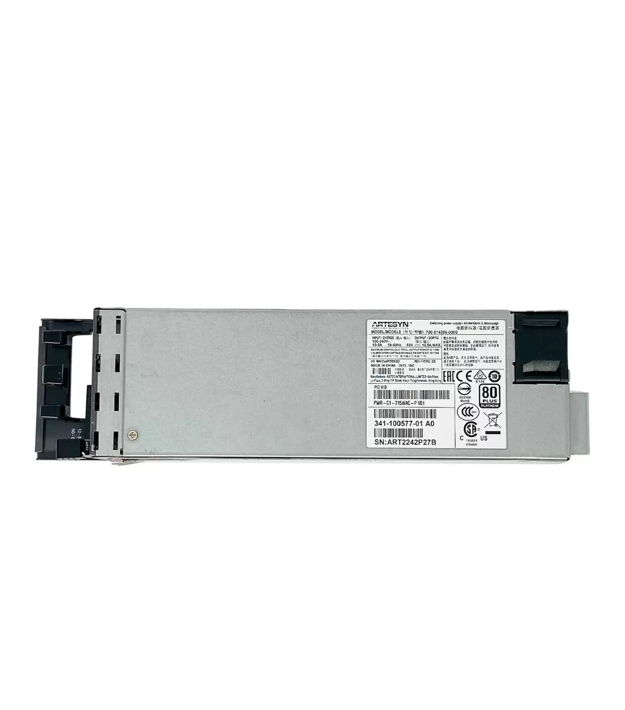 Cisco PWR-C1-715WAC-P= 715-Watts 80 Plus Platinum Hot Swap AC Power Supply for Catalyst 9300 Series