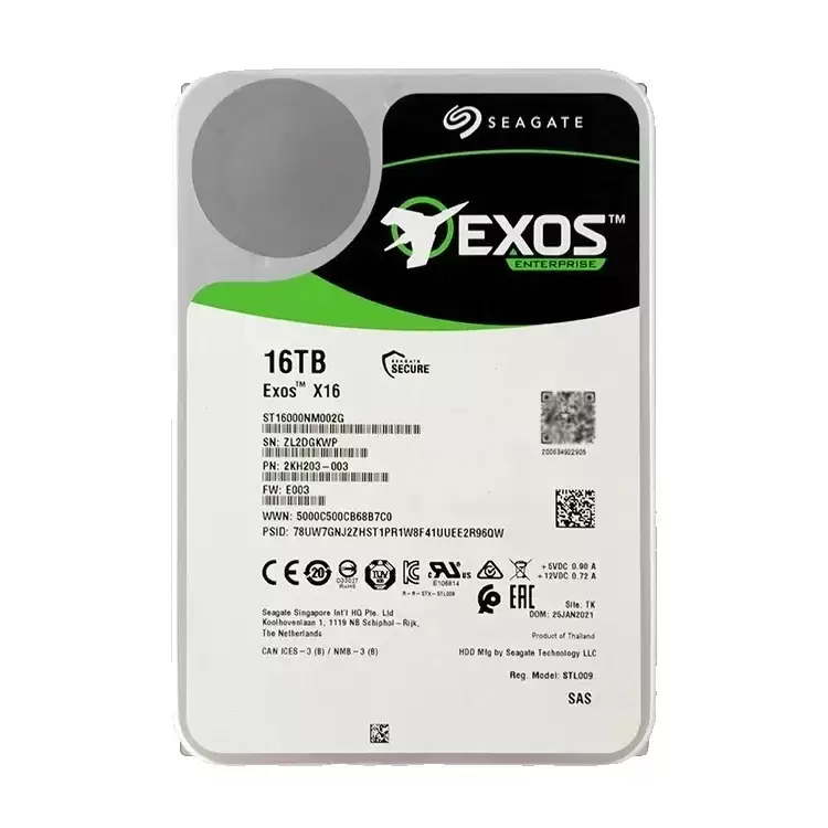 Seagate ST16000NM002G Exos X16 16TB SAS 12Gb/s (512e/4Kn) 3.5Inch Internal Hard Drive