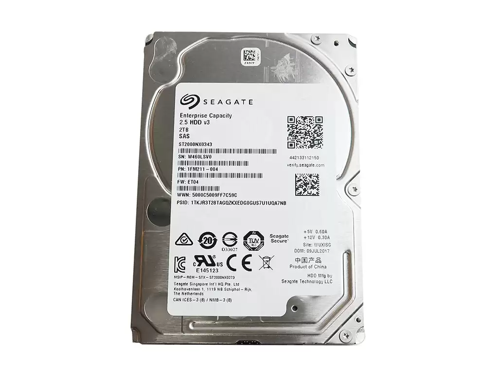 Seagate ST2000NX0343 Exos 7E2000 Enterprise 2TB SAS 12Gb/s (512e/SED) 2.5Inch Internal Hard Drive