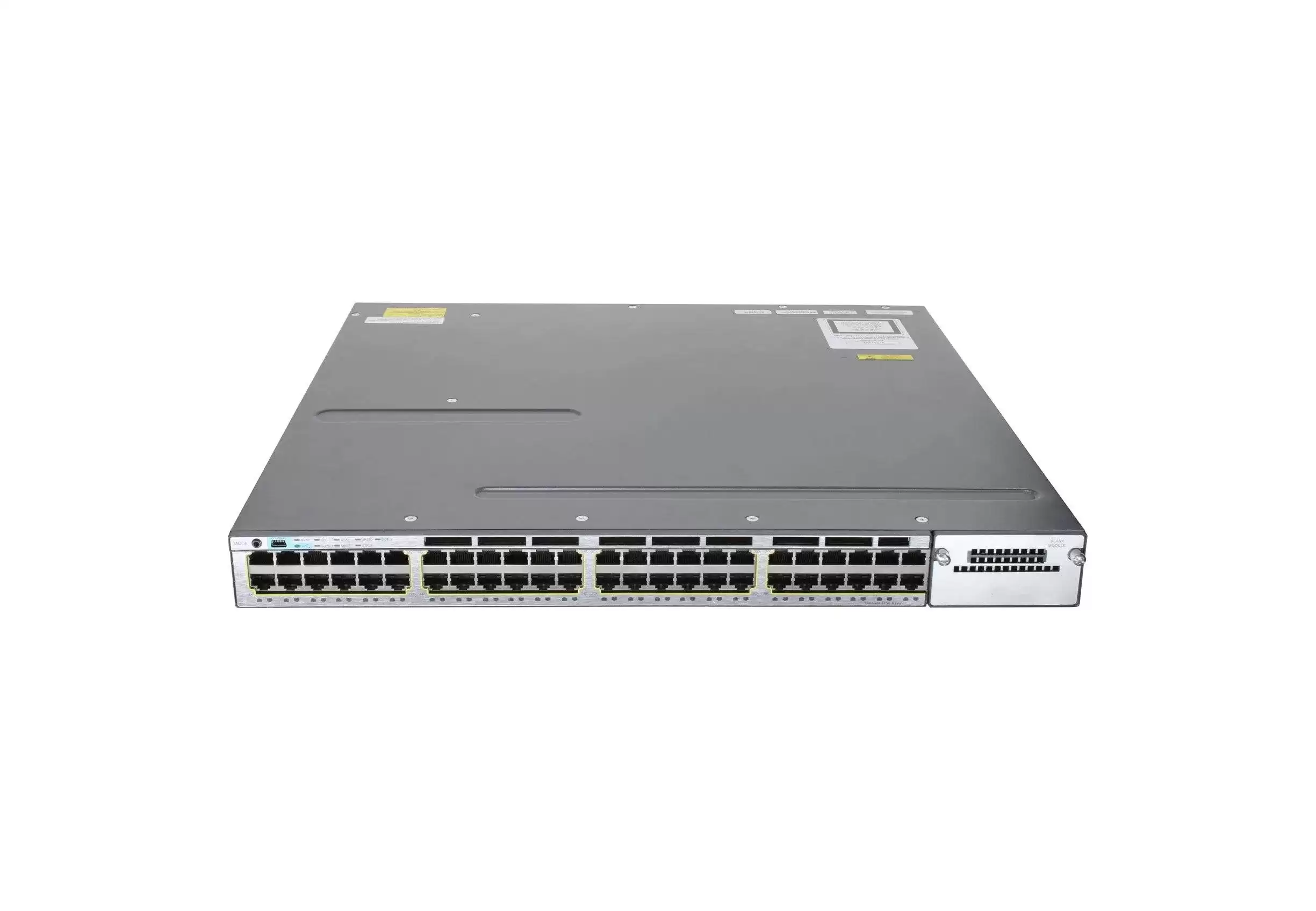Cisco WS-C3750X-48T-S Catalyst 3750-X 48-Ports 1GbE RJ-45 Layer 3 Rack Mount Managed Stack Switch