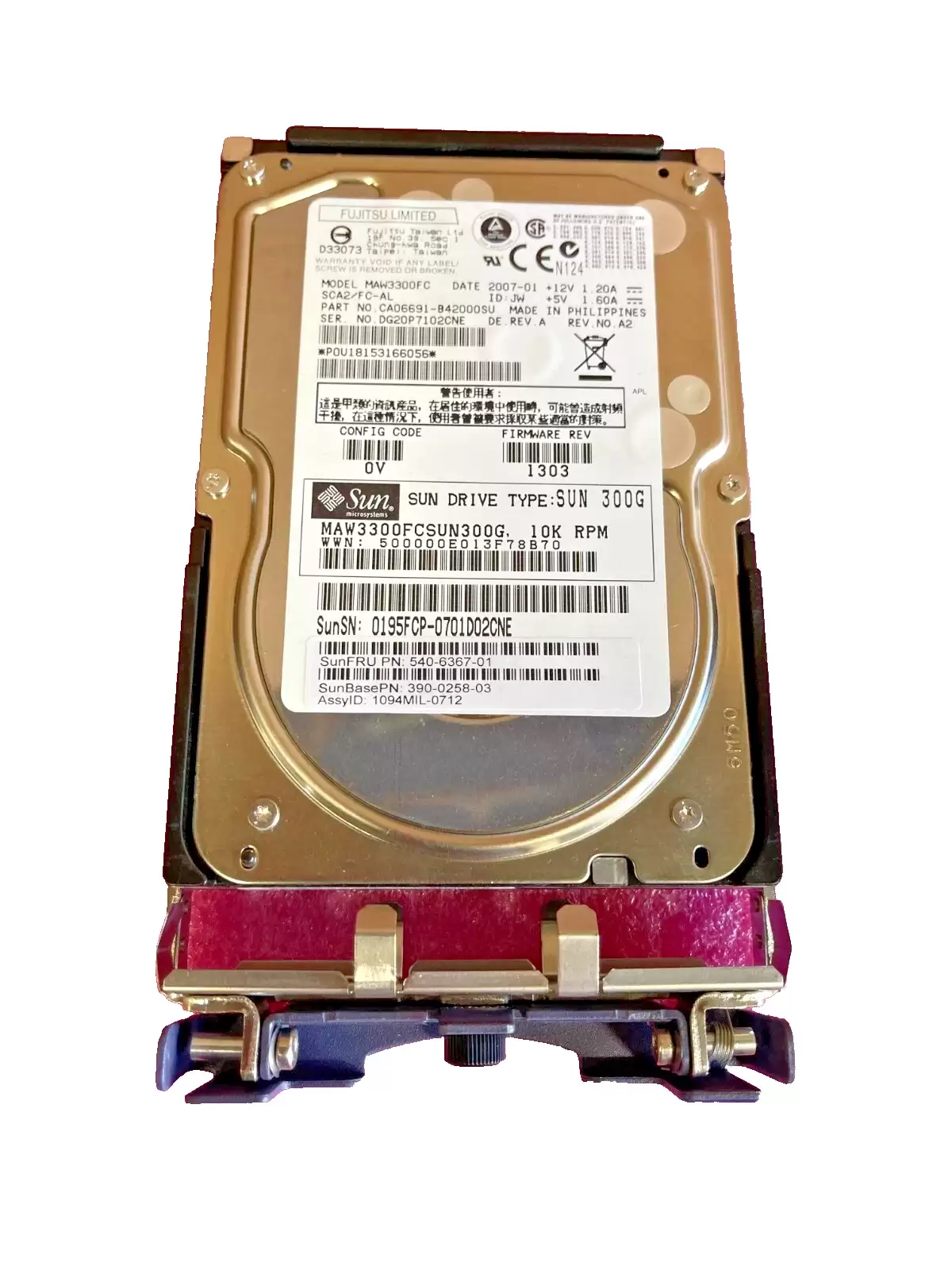 Sun XTA-3510-300GB-10K 300GB Fibre Channel 2Gb/s Hot Swap 10000RPM 8MB Cache 3.5-inch Internal Hard Drive with Tray for StorEdge 3510 and 6120